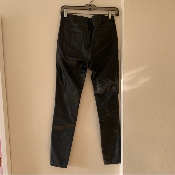 Zara Trafaluc Black Faux Leather Moto Pants Size M - Picture 2 of 4